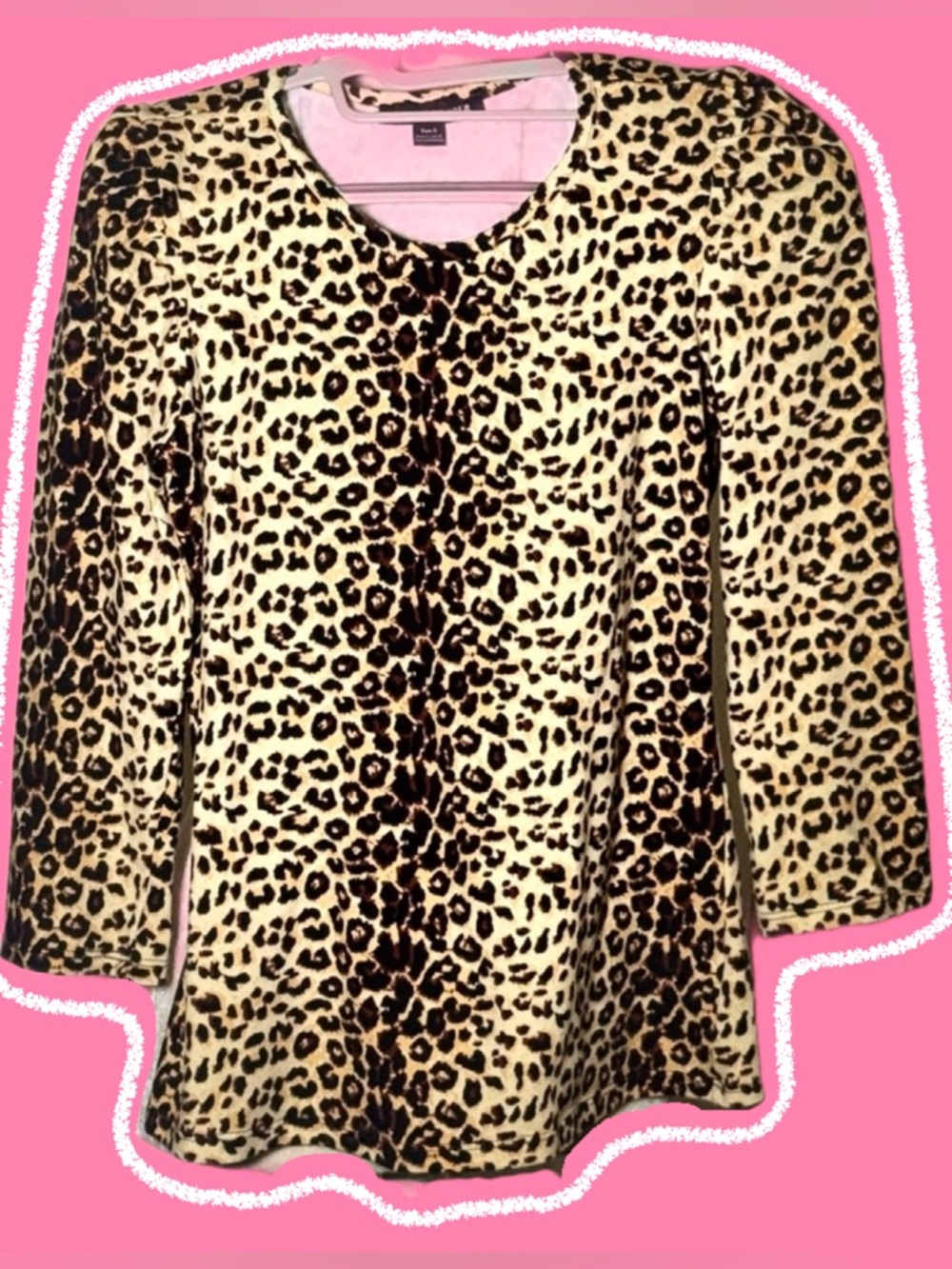 Boston Proper Leopard Print Women's 3/4 Sleeve Top  Size Small